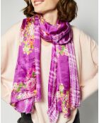 Foulard 100% Soie violet - 110x190 cm