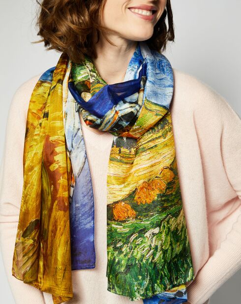 Foulard 100% Soie multicolore - 110x190 cm