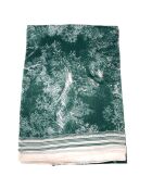 Foulard 100% Soie vert/blanc - 110x190 cm