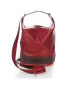 Sac seau en Cuir rouge - 30x18x27 cm