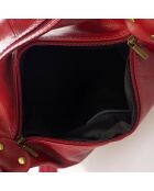 Sac seau en Cuir rouge - 30x18x27 cm
