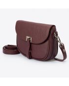Sac bandoulière en Cuir Bela vin - 20x7x16 cm