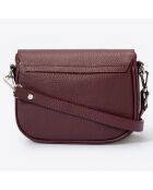Sac bandoulière en Cuir Bela vin - 20x7x16 cm