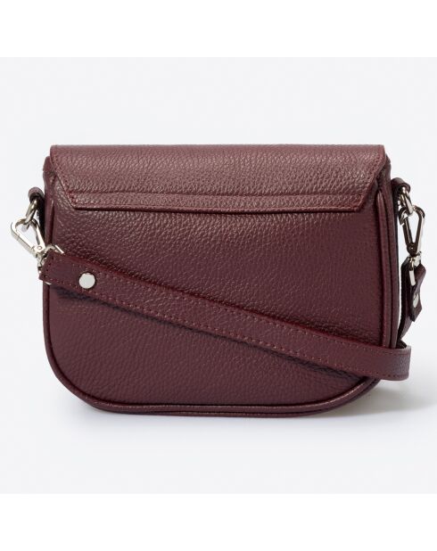 Sac bandoulière en Cuir Bela vin - 20x7x16 cm