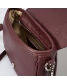 Sac bandoulière en Cuir Bela vin - 20x7x16 cm