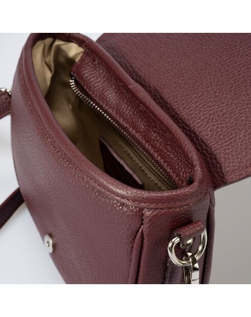 Sac bandoulière en Cuir Bela vin - 20x7x16 cm