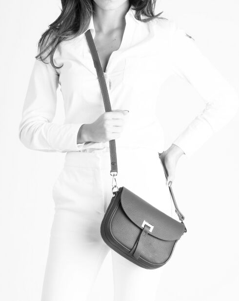 Sac bandoulière en Cuir Bela vin - 20x7x16 cm