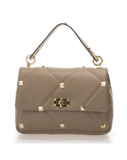 Sac à main en Cuir Kyle taupe - 26x8x18 cm