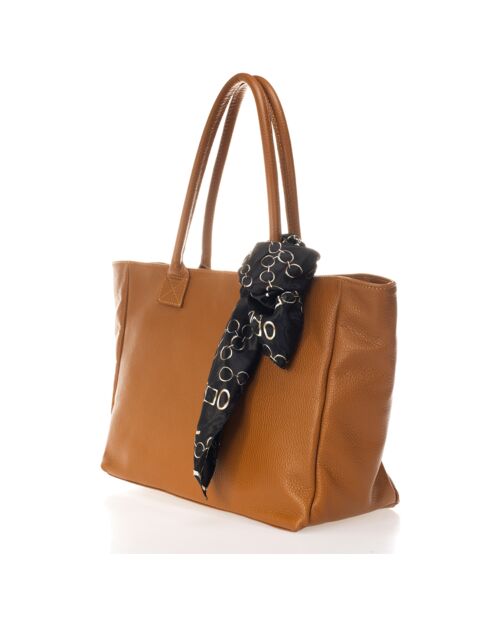 Cabas en Cuir Polina cognac - 35x16x27 cm