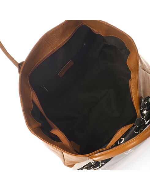 Cabas en Cuir Polina cognac - 35x16x27 cm