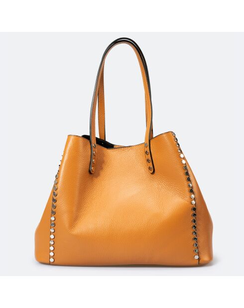 Sac porté épaule en Cuir Sonia cognac - 39x20x29 cm