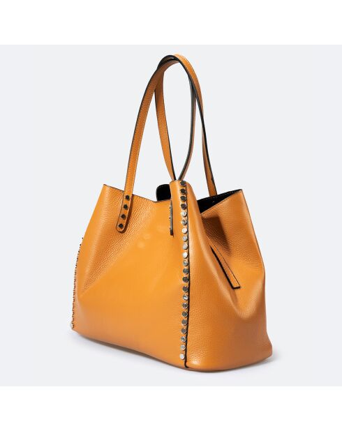 Sac porté épaule en Cuir Sonia cognac - 39x20x29 cm
