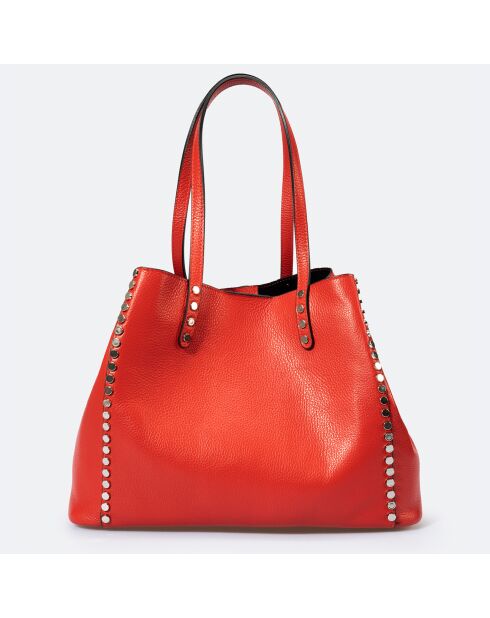 Sac porté épaule en Cuir Sonia rouge - 39x20x29 cm