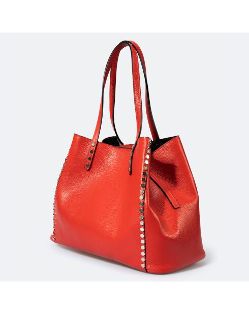 Sac porté épaule en Cuir Sonia rouge - 39x20x29 cm