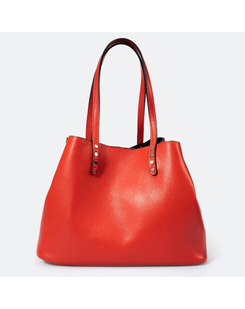Sac porté épaule en Cuir Sonia rouge - 39x20x29 cm