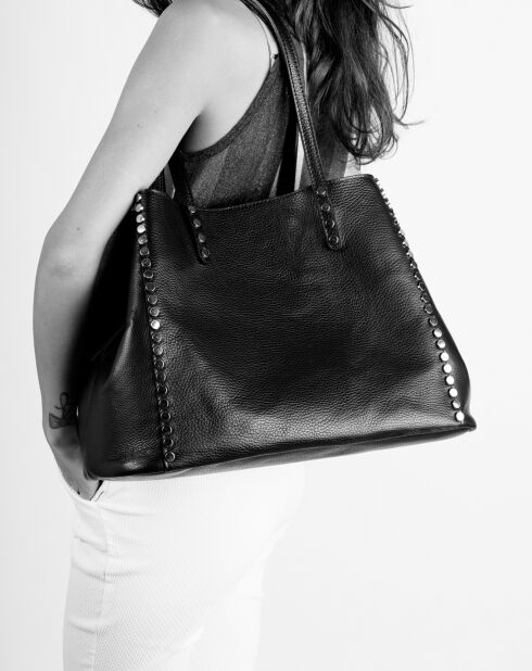 Sac porté épaule en Cuir Sonia rouge - 39x20x29 cm