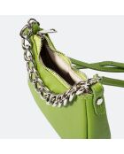 Sac bandoulière en Cuir Mia vert - 18x5x10 cm