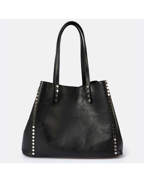 Sac porté épaule en Cuir Sonia noir - 39x20x29 cm