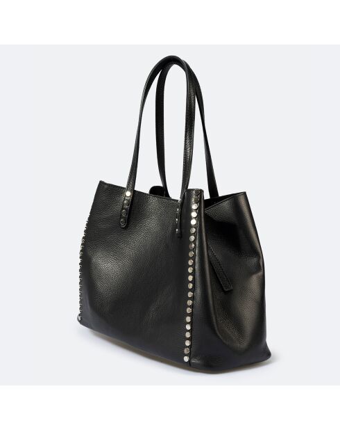 Sac porté épaule en Cuir Sonia noir - 39x20x29 cm