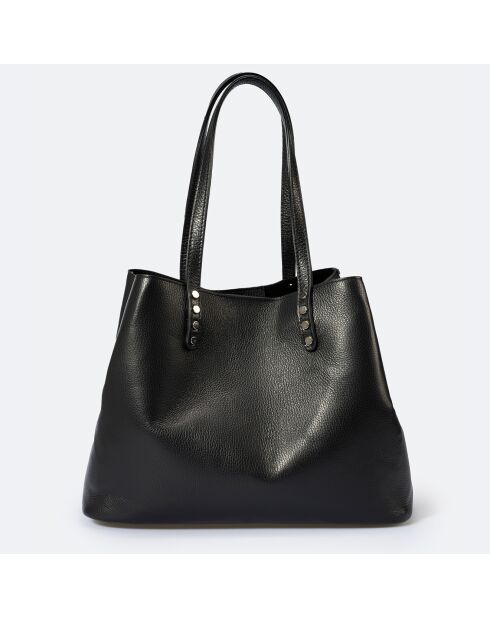 Sac porté épaule en Cuir Sonia noir - 39x20x29 cm