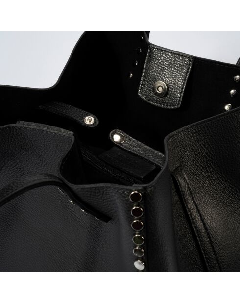 Sac porté épaule en Cuir Sonia noir - 39x20x29 cm