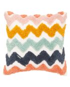 Coussin vague arc-en-ciel multicolore - 38x6x38 cm