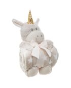 Set Plaid et peluche Licorne aléatoire - 25x20x26 cm