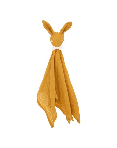 Doudou Lapin  jaune - 45x3x45 cm