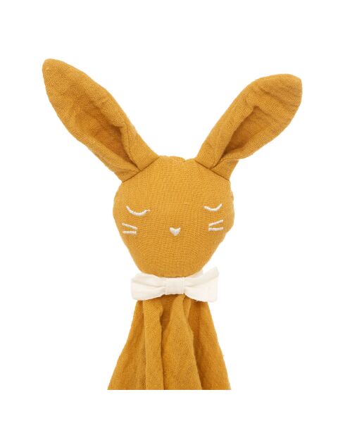 Doudou Lapin  jaune - 45x3x45 cm
