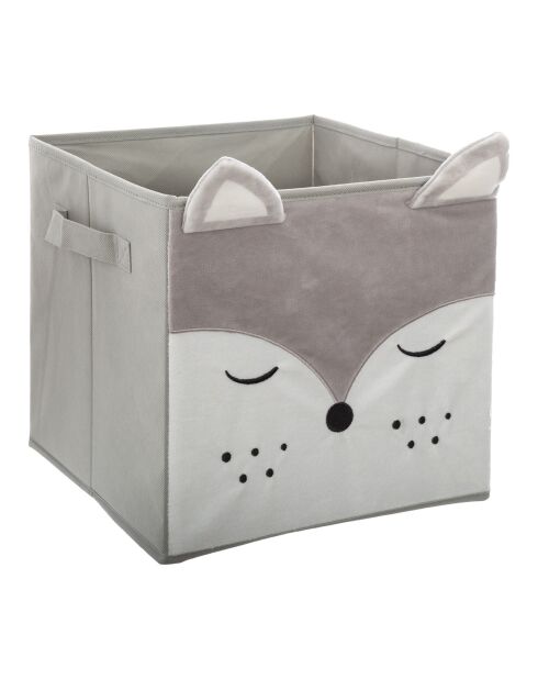 Boite de rangement renard gris - 29x29x29 cm
