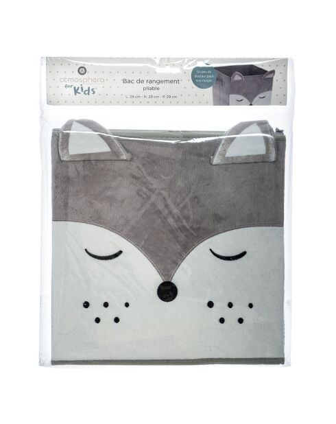 Boite de rangement renard gris - 29x29x29 cm