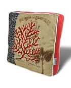Coussin corail multicolore - 42x42  cm