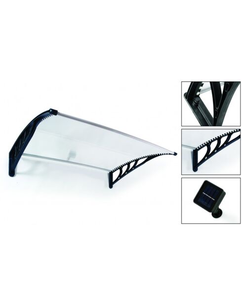Marquise LED noire - 120x80 cm