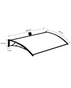 Marquise LED noire - 120x80 cm
