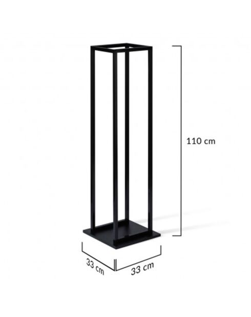 Range-bûche vertical noir - 33x33x112 cm