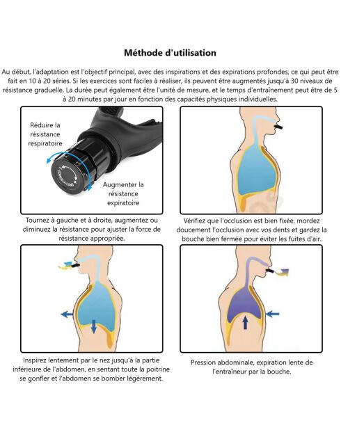 Entraîneur respiratoire noir