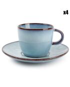 4 Tasses à moka et soucoupes Marrakesh bleues - 9cl