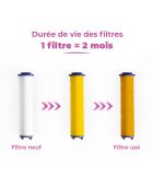 Pommeau de douche Eco Filter chromé  - 57.5x22.5x42.3 cm