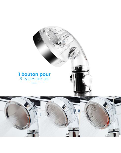 Pommeau de douche Eco Filter chromé  - 53x29x34 cm