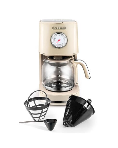Cafetière Style rétro beige - 45.2x31.2x39.6 cm