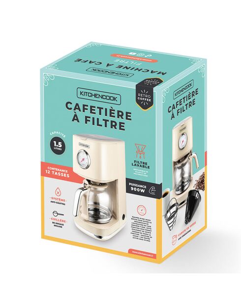 Cafetière Style rétro beige - 45.2x31.2x39.6 cm