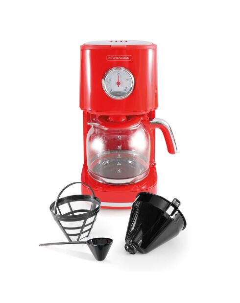 Cafetière Style rétro rouge - 45.2x31.2x39.6 cm