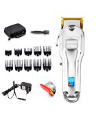 Tondeuse sans fil cheveux et barbe plug and play grise - 50.5x42x22 cm