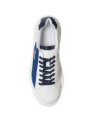 Sneakers en Cuir Vitello blanc/bleu/noir