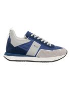 Sneakers en Velours de Cuir Fado bleu/gris