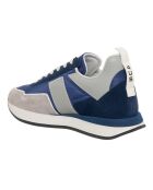 Sneakers en Velours de Cuir Fado bleu/gris