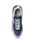 Sneakers en Velours de Cuir Fado bleu/gris