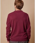 Pull 100% Cachemire 4 fils Harry col rond bordeaux