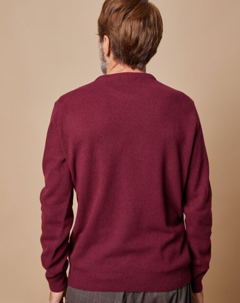 Pull 100% Cachemire 4 fils Harry col rond bordeaux