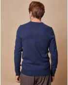 Pull 100% Cachemire Lucien col V bleu marine